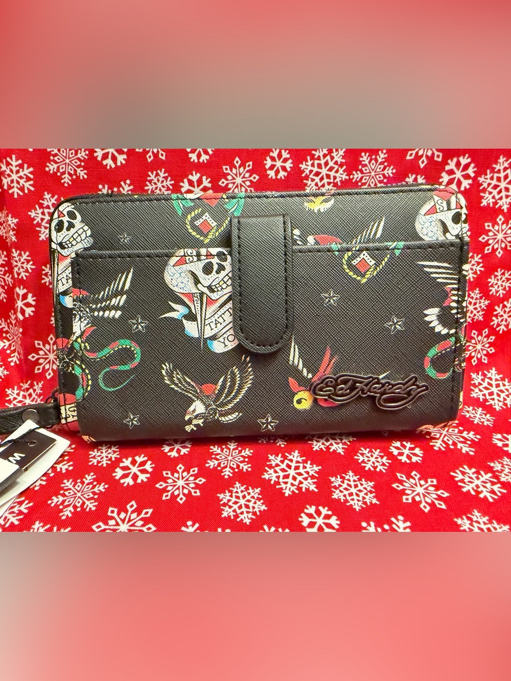 Ed Hardy Black Tattoo Motif Women's Wallet